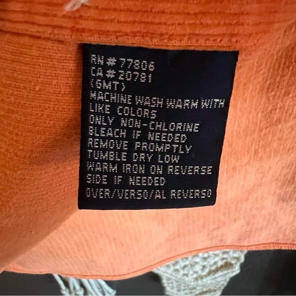 Tommy Hilfiger Men’s Heavy Weight Orange Corduroy Button Down/Jacket Size M - Picture 6 of 6